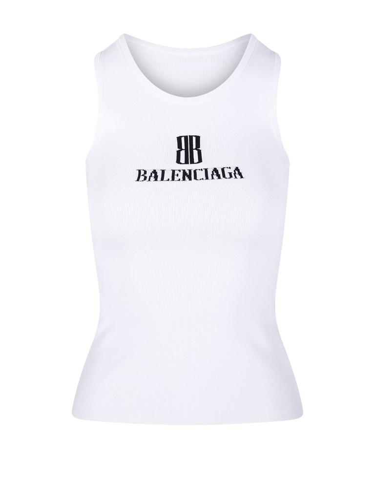Balenciaga Balenciaga Logo Rhinestone Embellished Tank Top