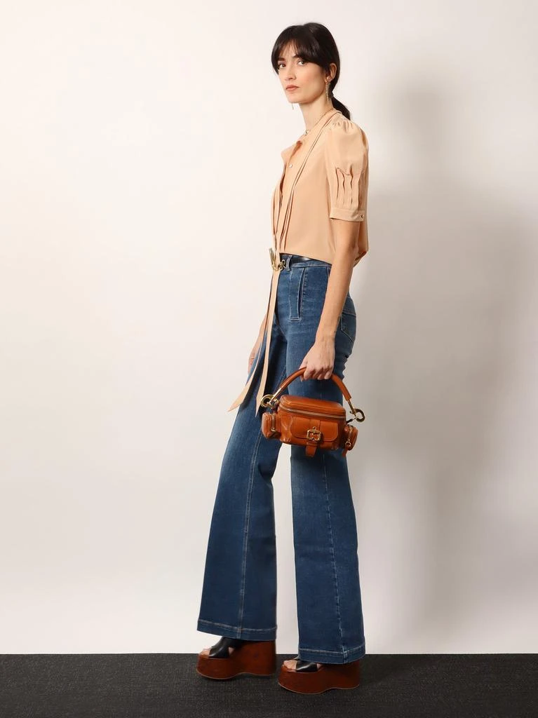 Chloé Small double carry leather bag with multipocket detail 7