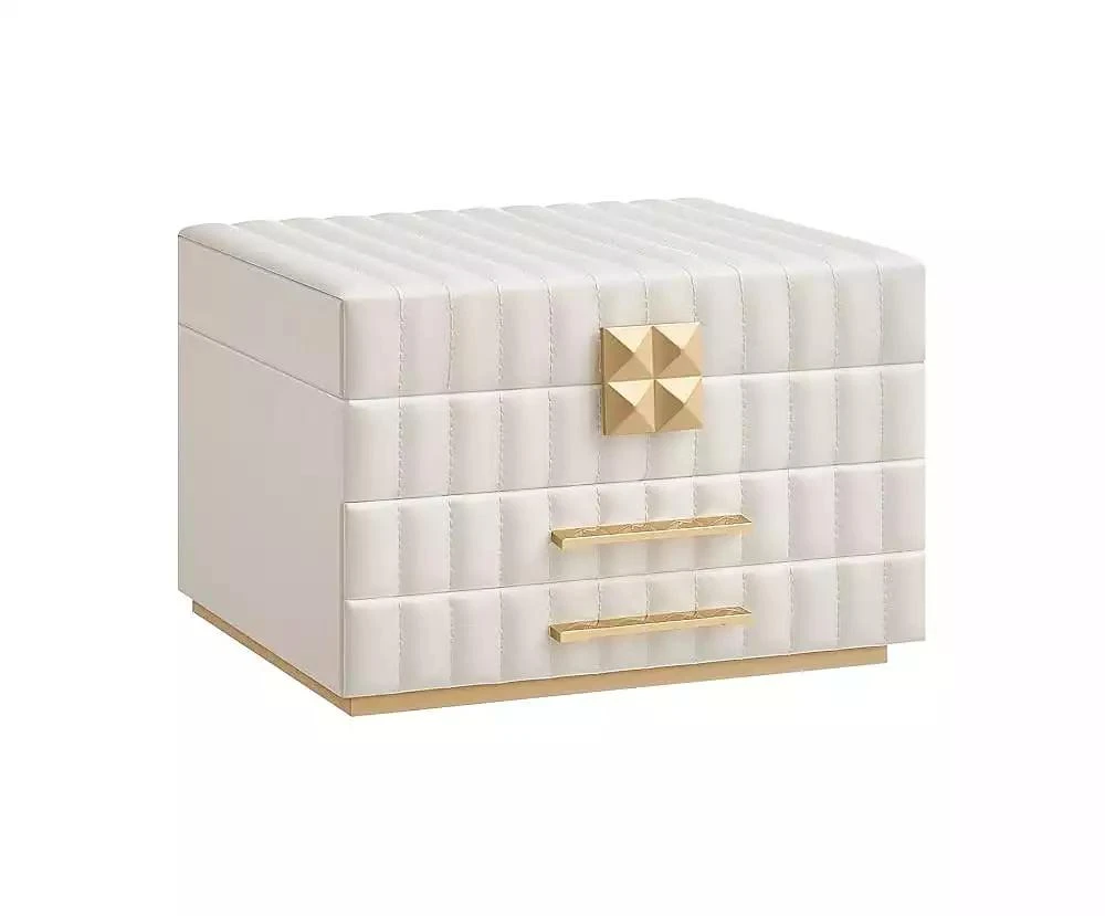 SONGMICS HOME 3-Tier Jewelry Box with Mirror – Jewelry Organizer with 2 Drawers, Cloud White