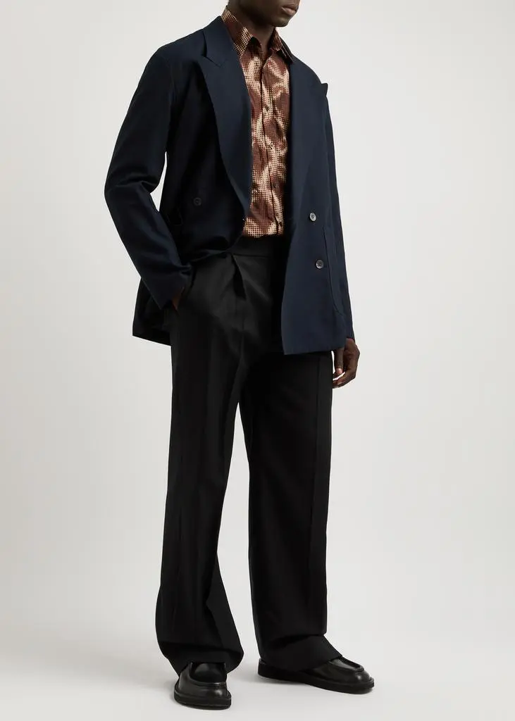 Dries Van Noten Wide-leg wool trousers 4