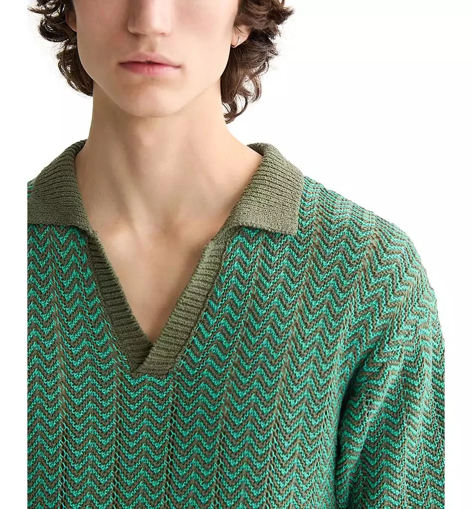 Scotch & Soda Men's Structured Knit Sweater Polo Shirt 3