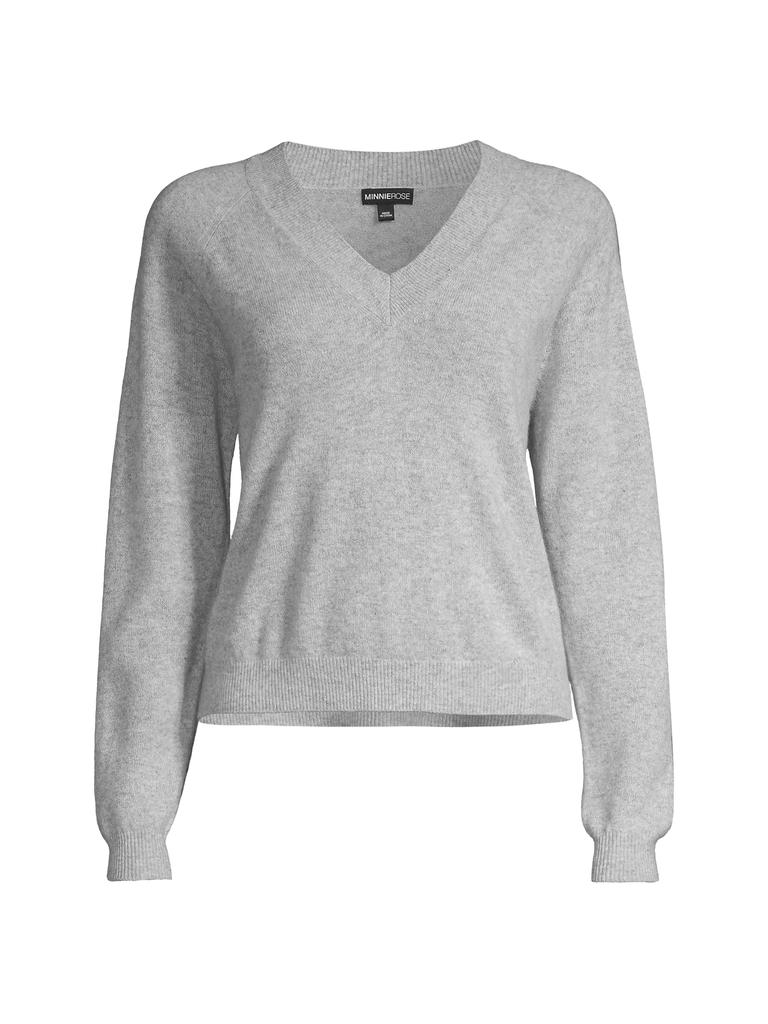 Minnie Rose V-Neck Cashmere Sweater