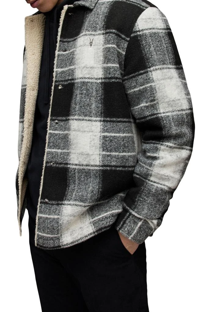 ALL SAINTS Litho Faux Shearling Shirt Jacket 6