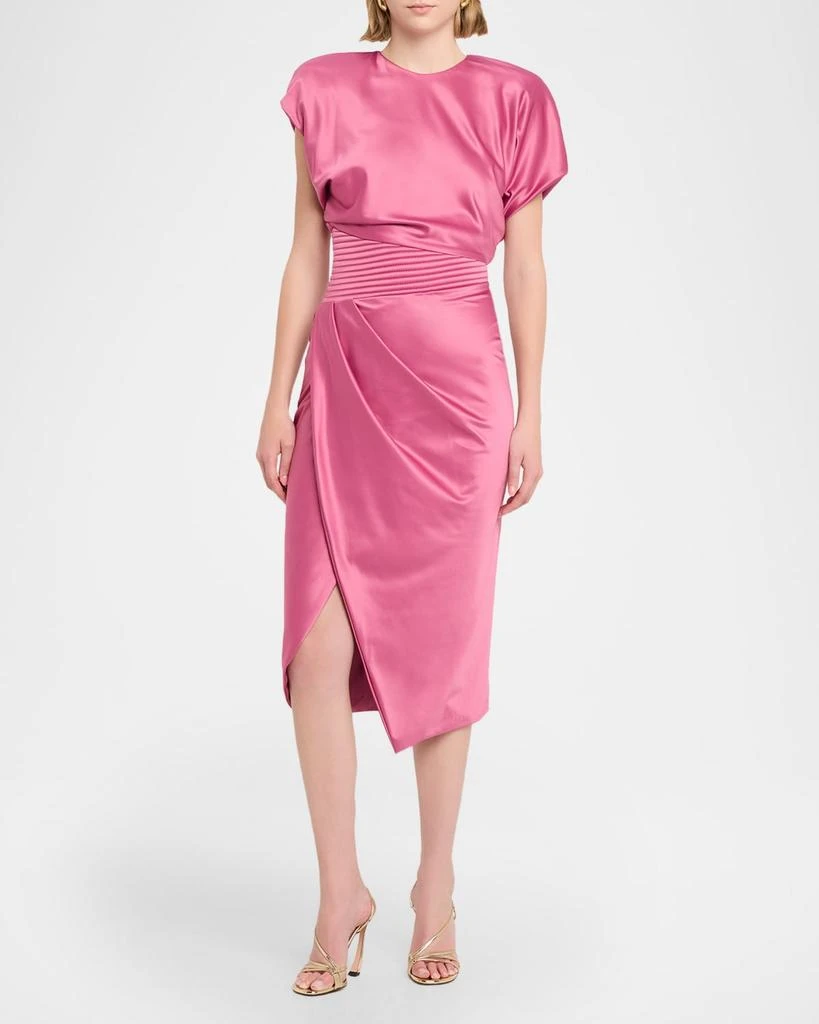 Shop Bond Draped Stretch Satin Midi Sheath Dress on Sale at BeyondStyle   Get 25% Off Bond Draped Stretch Satin Midi Sheath Dress with Limited-Time  Flash Deals, Exclusive Discounts, and Special Offers.