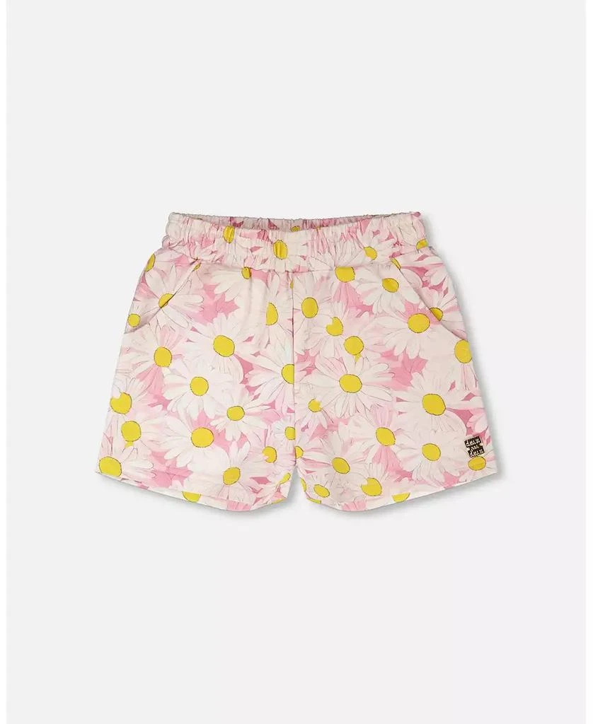 Deux par Deux Toddler Girls French Terry Shorts Printed Daisies
