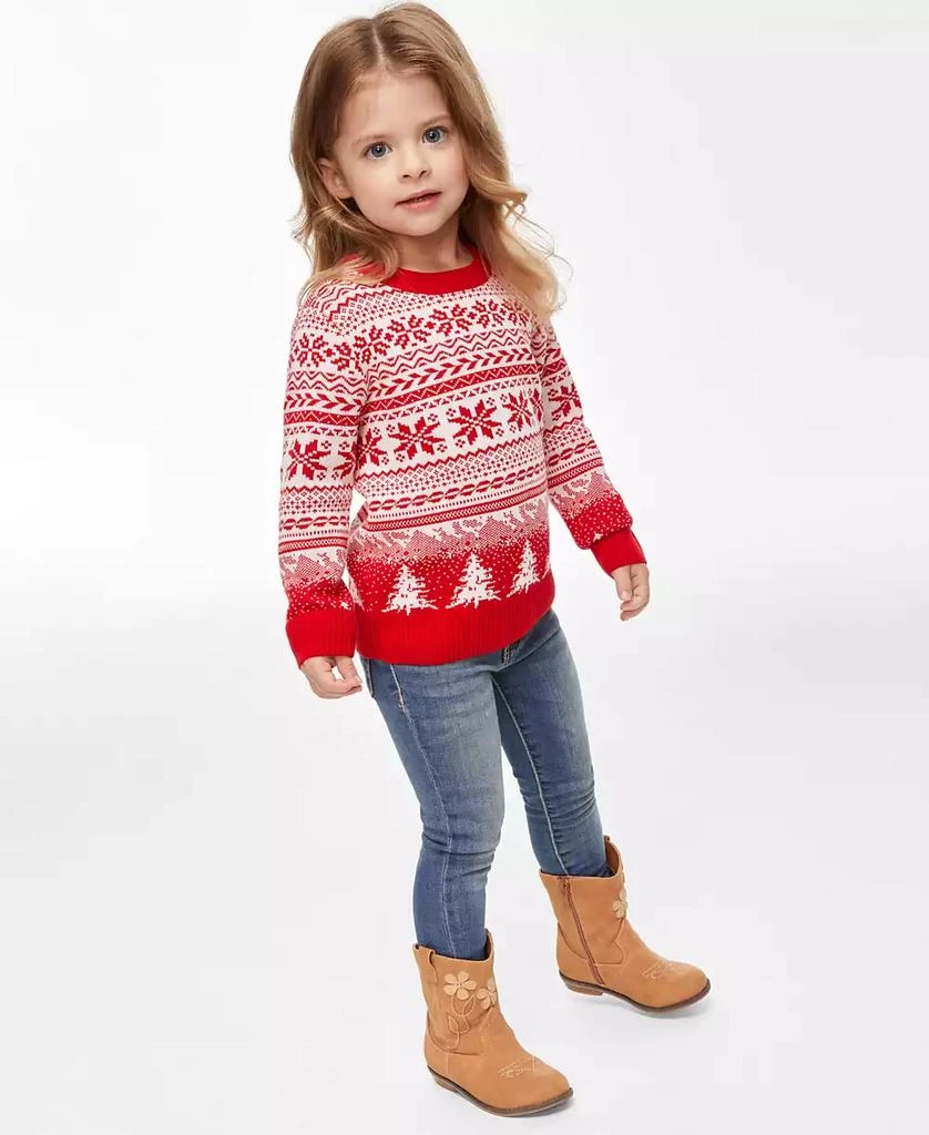 Holiday Lane Toddler Girls Fair Isle Sweater, Created for Macy's 1