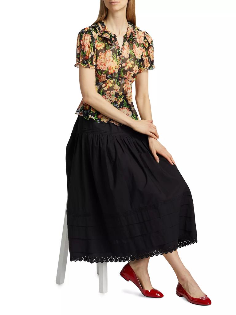 DÔEN Alona Silk Floral Top