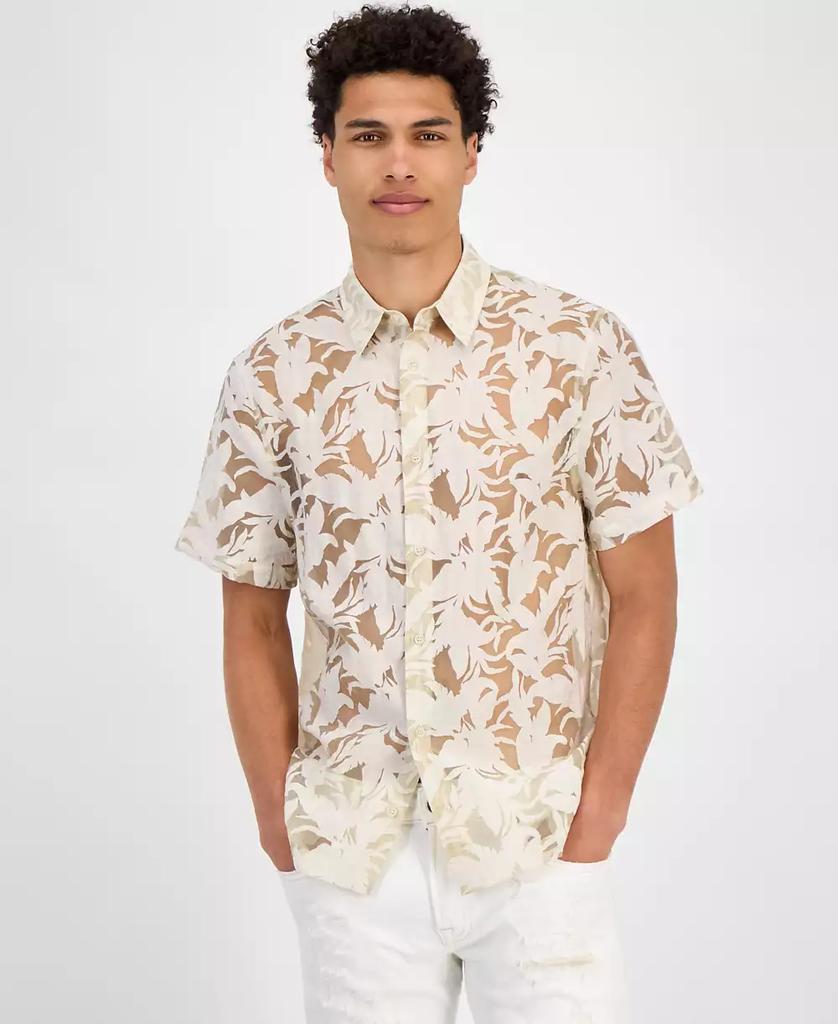 GUESS Men's Regular-Fit Devore Floral Shirt