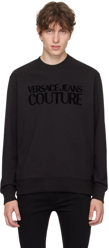 Versace Black Flocked Sweatshirt 1