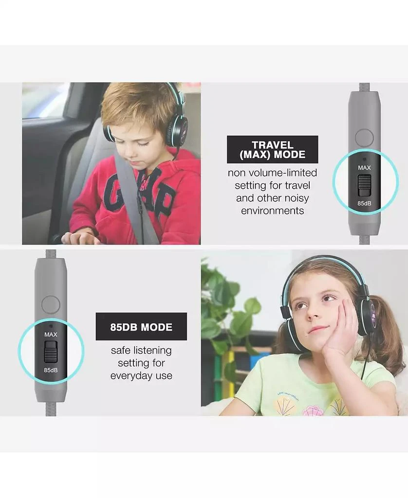 MEE Audio KidJamz KJ55 Safe Listening USB-C Headphones for Kids w/ LED Lights 6