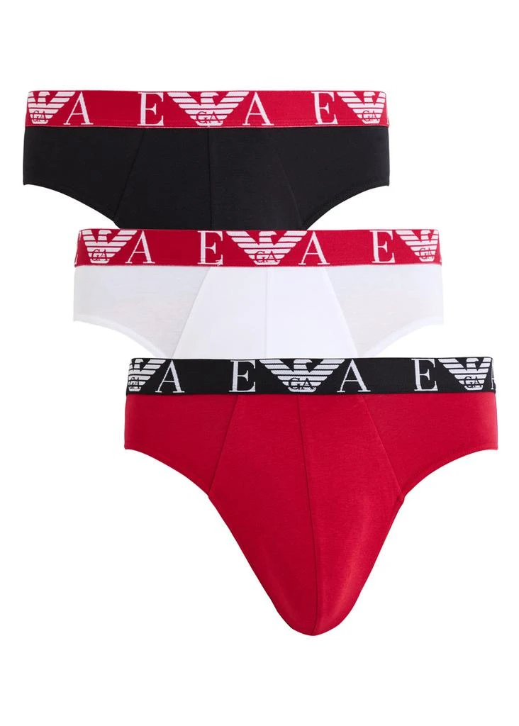 Emporio Armani Logo stretch-cotton briefs - set of three 1