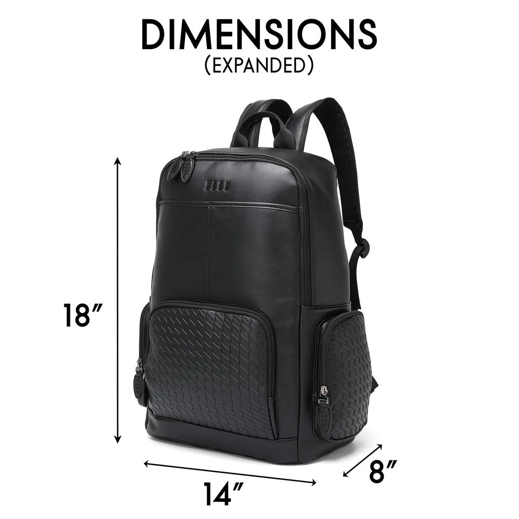 ELLE Leisure Luxe 27L Vegan Leather Backpack | Black 6