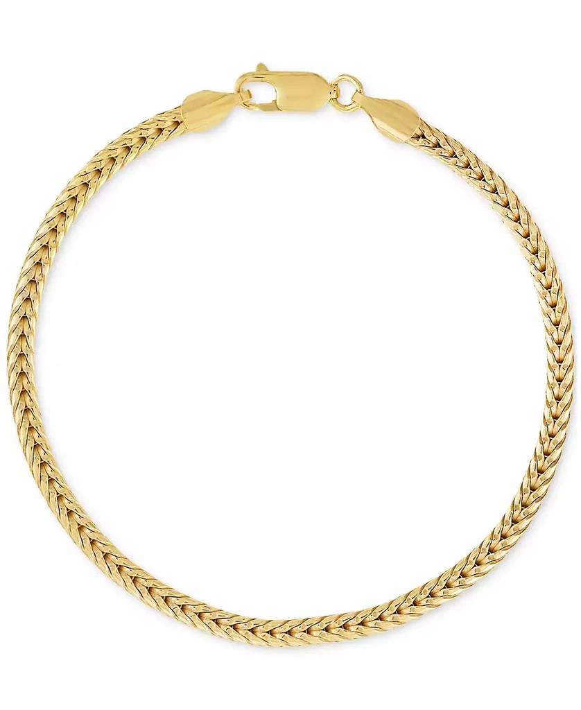 Esquire Men's Jewelry Squared Franco Link Chain Bracelet in 14k Gold-Plated Sterling Silver, Created for Macy's 1