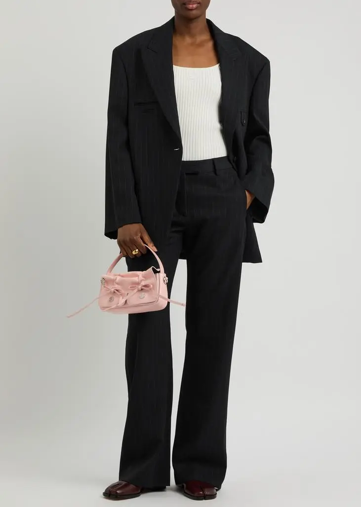 Acne Studios Pinstriped straight-leg twill trousers 4