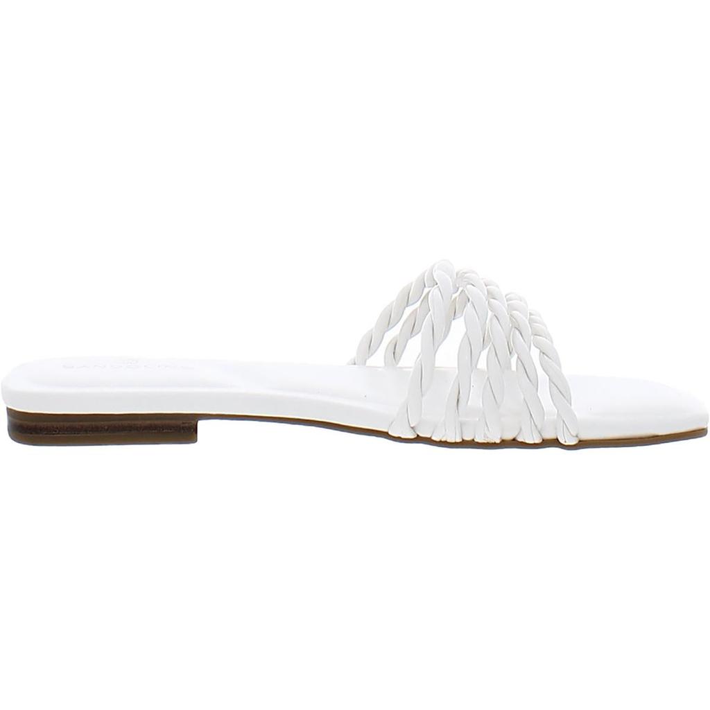 Bandolino Soyou 3 Womens Faux Leather Braided Slide Sandals