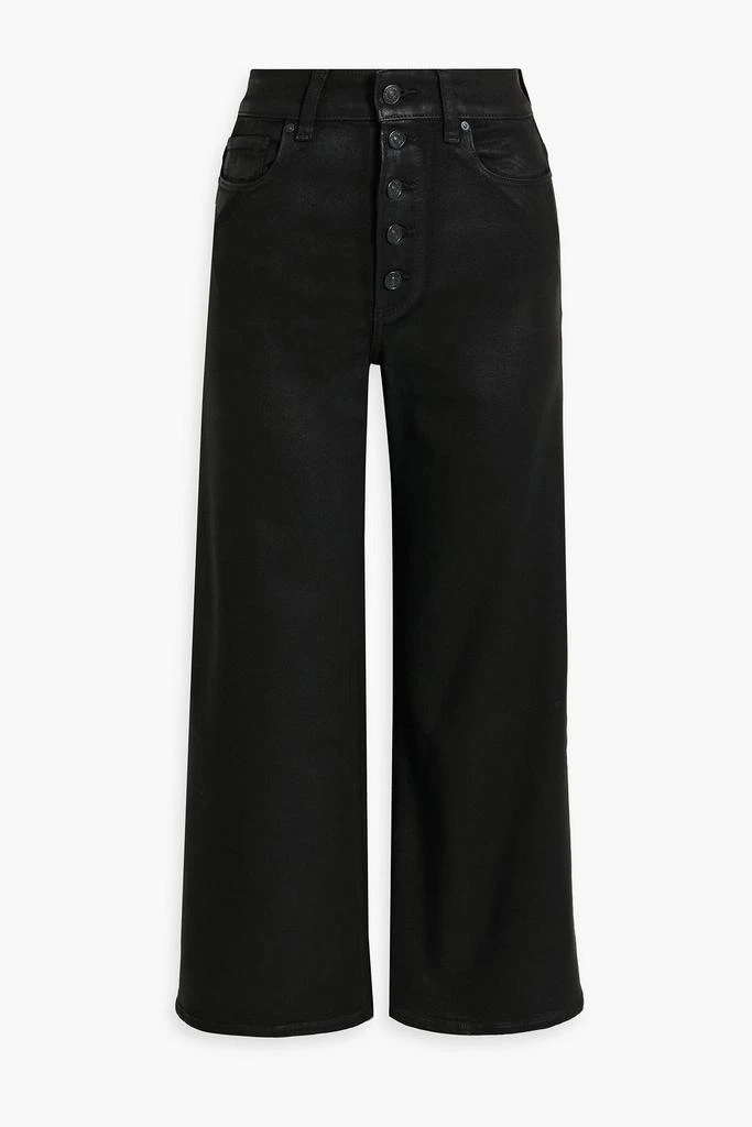 Paige Anessa cropped coated high-rise wide-leg jeans 1