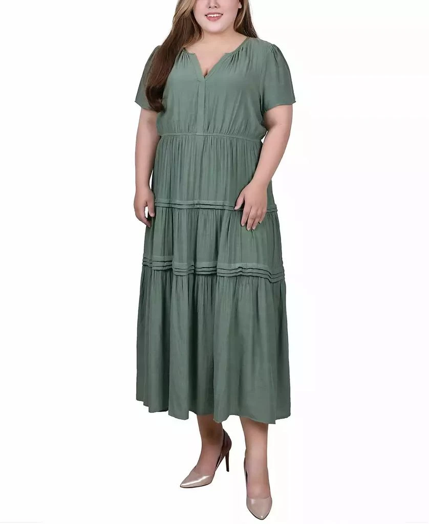 NY Collection Plus Size Ankle Length Short Sleeve Dress 1