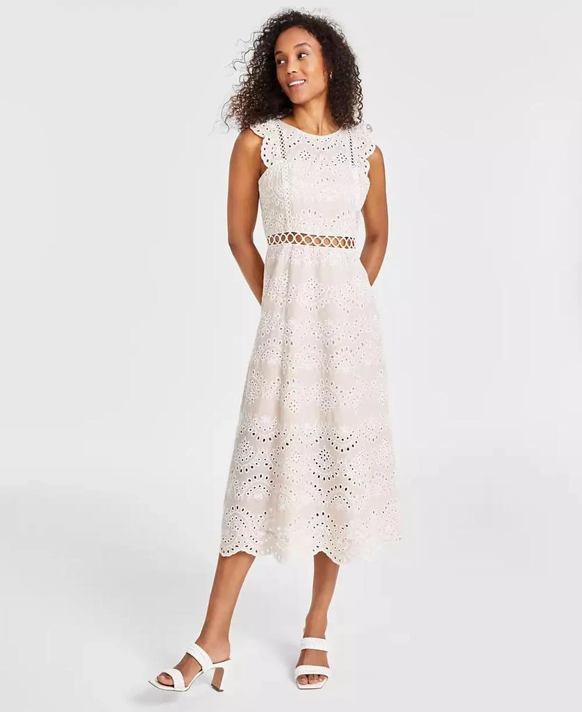 Sam Edelman Women's Eyelet-Embroidered Midi Dress 1
