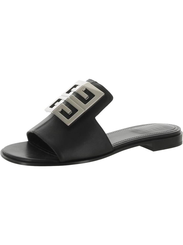 Givenchy Givenchy 4G Womens Leather Slip On Slide Sandals