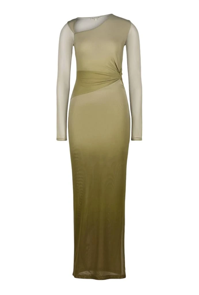 SAEMDI Gradient Mesh Dress In Olive 2