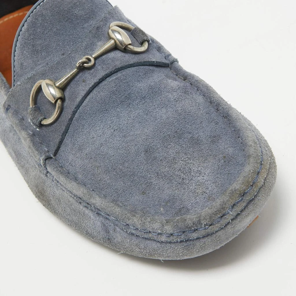 Gucci Gucci Blue Suede Slip On Loafers Size 44 7