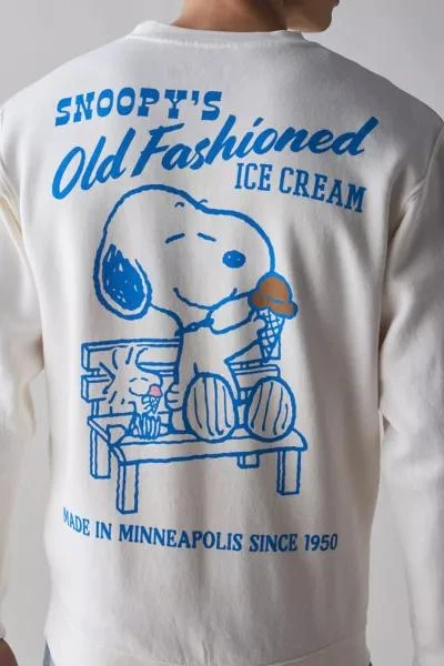 Peanuts Peanuts Snoopy's Old Fashioned Ice Cream Graphic Crew Neck Sweatshirt 4