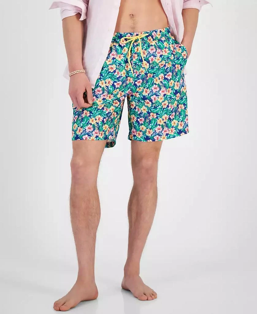 Club Room Men's Libra Quick-Dry Floral 7" Swim Trunks, Created for Macy's 1