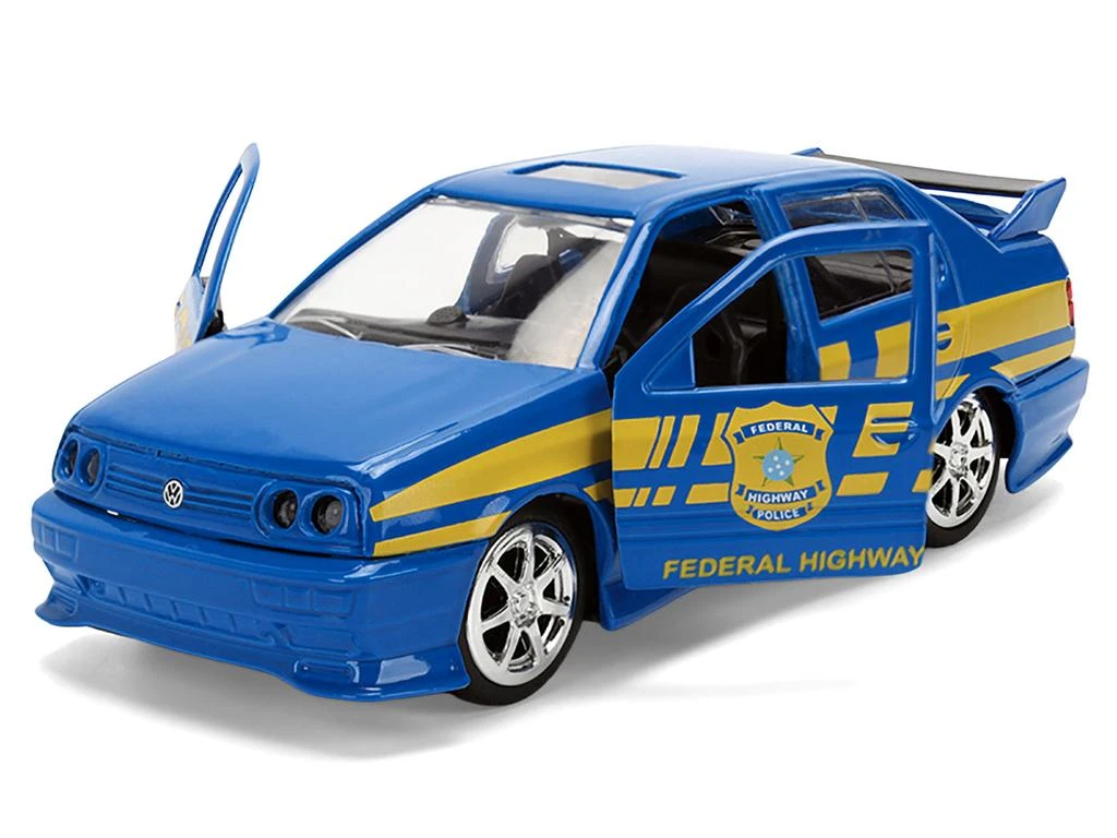 Jada Volkswagen Jetta Police Car Rio Federal Highway Police Blue Yellow Stripes Fast Five 2011 Movie Fast 
Furious 1/32 2