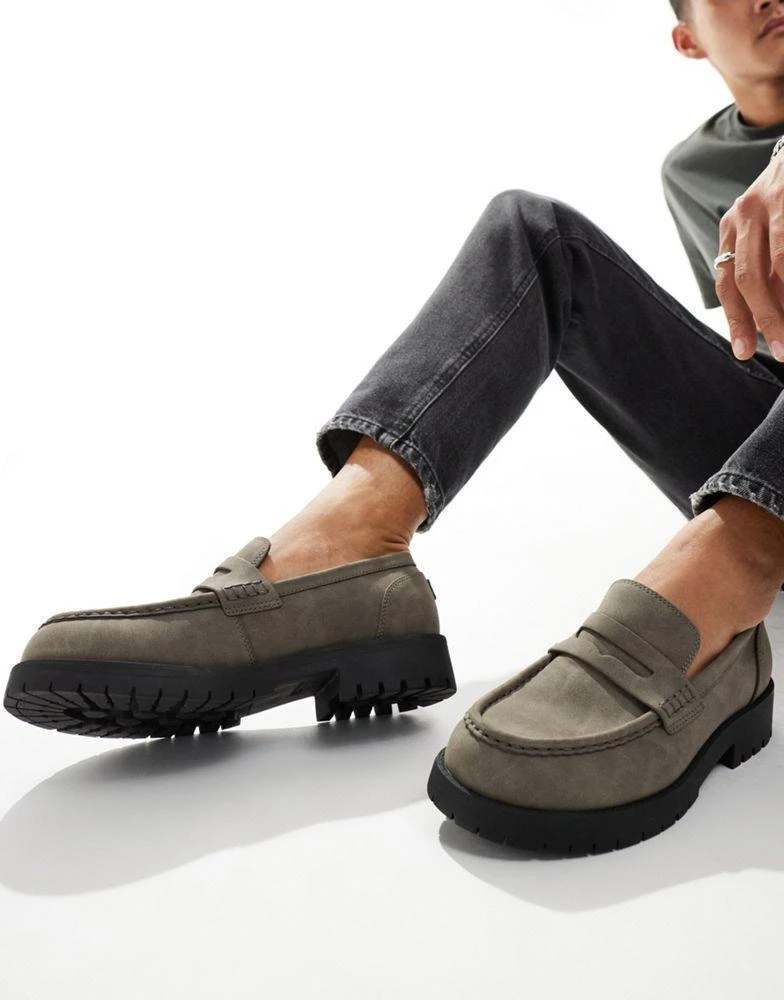 Pull&Bear Pull&Bear chunky ridged loafer in brown 3