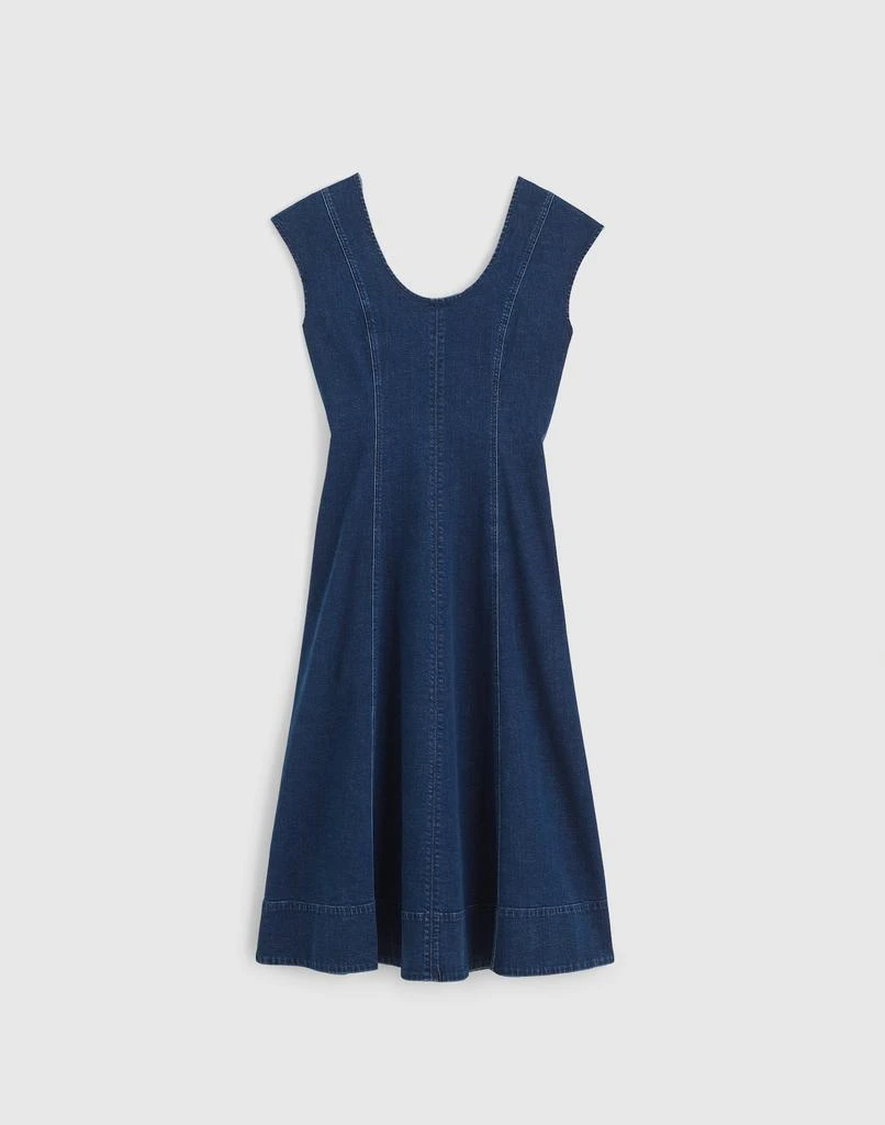 Madewell Denim Seamed Scoopneck Midi Dress 6