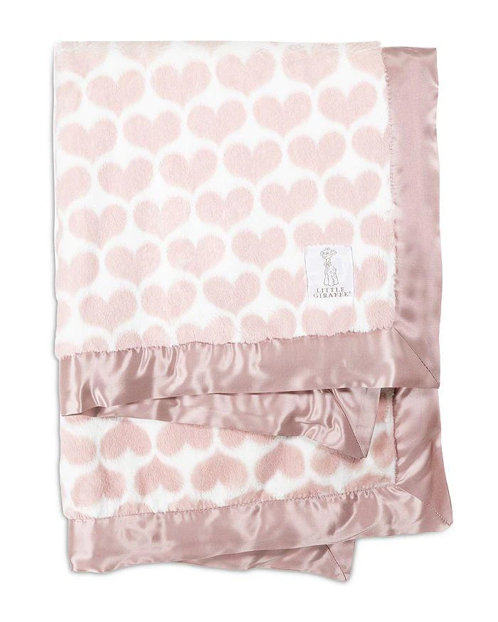 Little Giraffe Luxe™ Faux Fur Heart Army Blanket - Baby 1