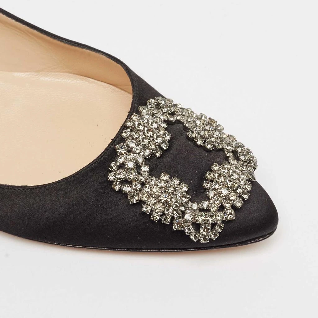 Manolo Blahnik Manolo Blahnik Black Satin Hangisi Ballet Flats Size 37.5 7