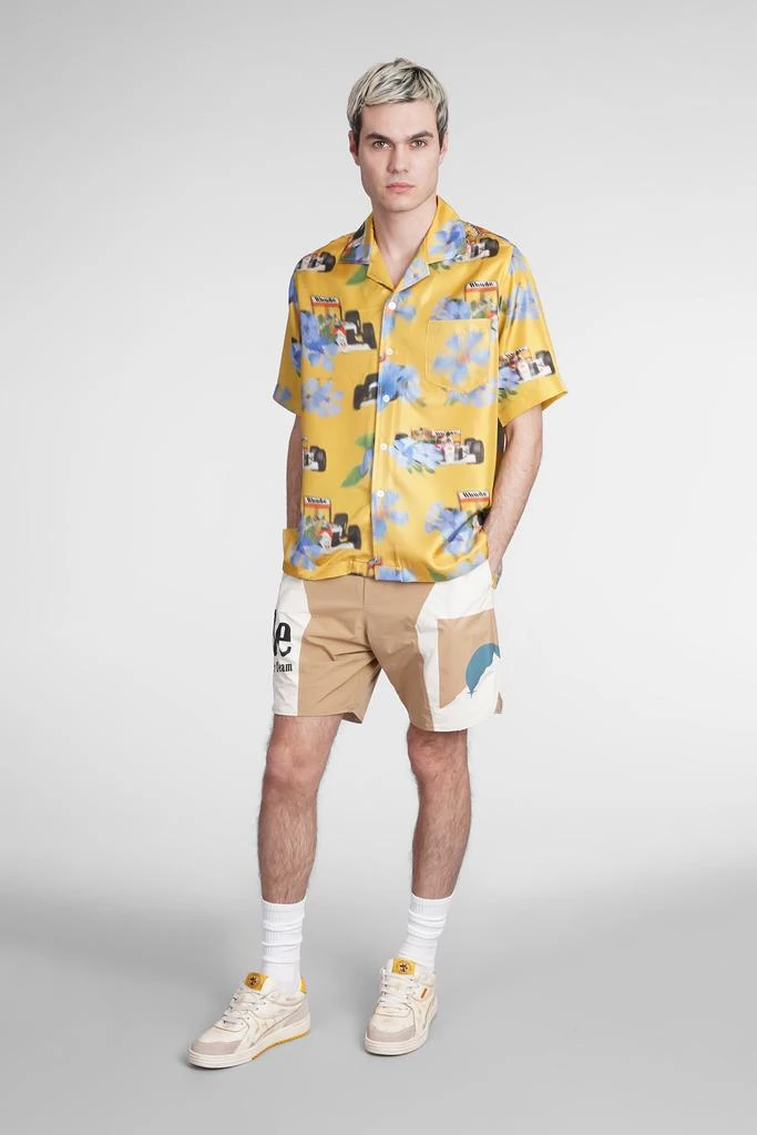 Rhude Shirt In Yellow Silk 2