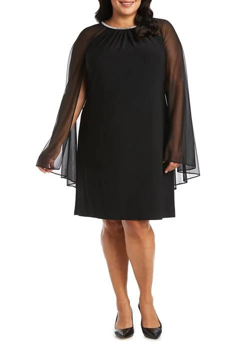 R & M Richards M Richards 1Pc Short Mjc And Ity Dress With Rouched Neck 1