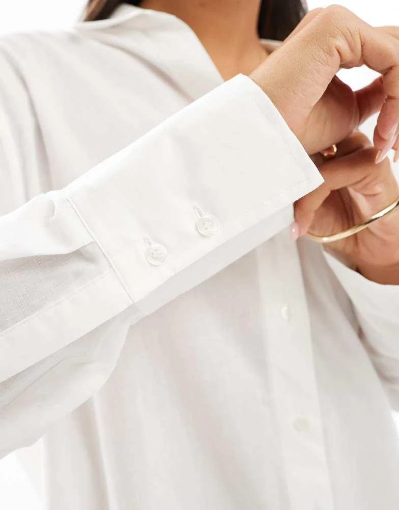 Mango Mango oversized shirt in white 2