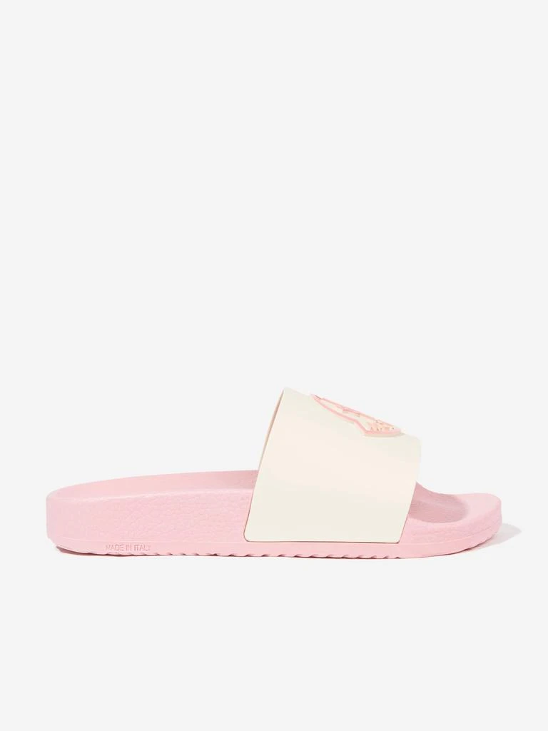 Moncler Moncler Enfant Kids Petit Basile Logo Sliders in Pink