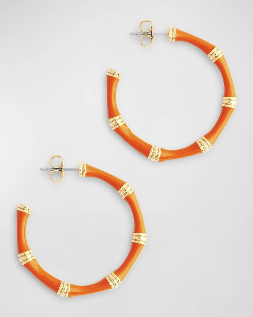 Anabel Aram Jewelry Bamboo Enameled Hoop Earrings 3
