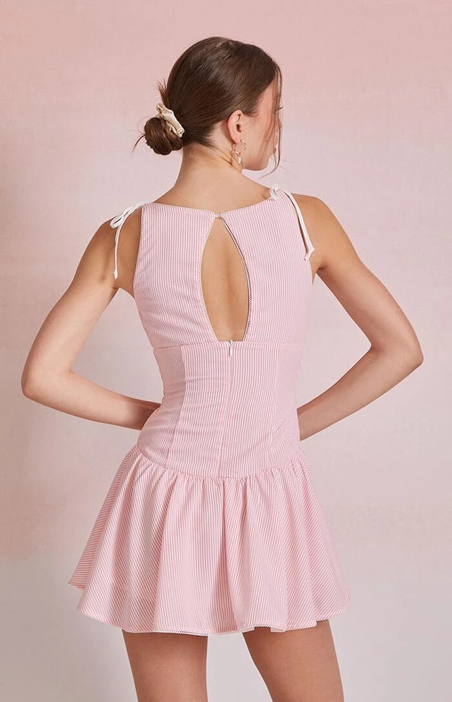 Beverly and Beck Emery Striped Tie Front Mini Dress 4