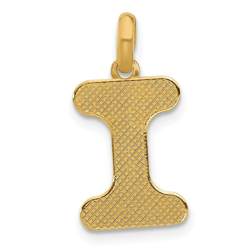 Diamond2Deal 14k Yellow Gold Fancy Letter I Initial Pendant 2