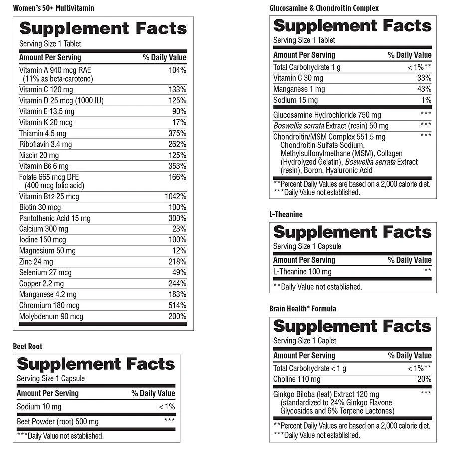 Walgreens Women's 50+ Multivitamin Daily Vitamin Pack 5