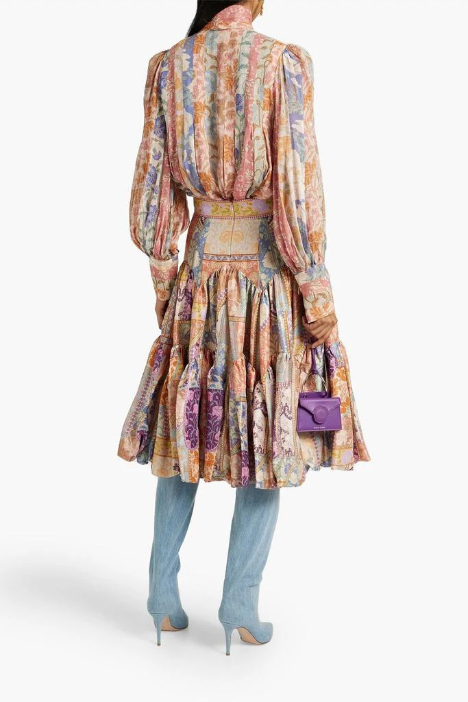 Zimmermann Printed tiered silk-twill skirt 3