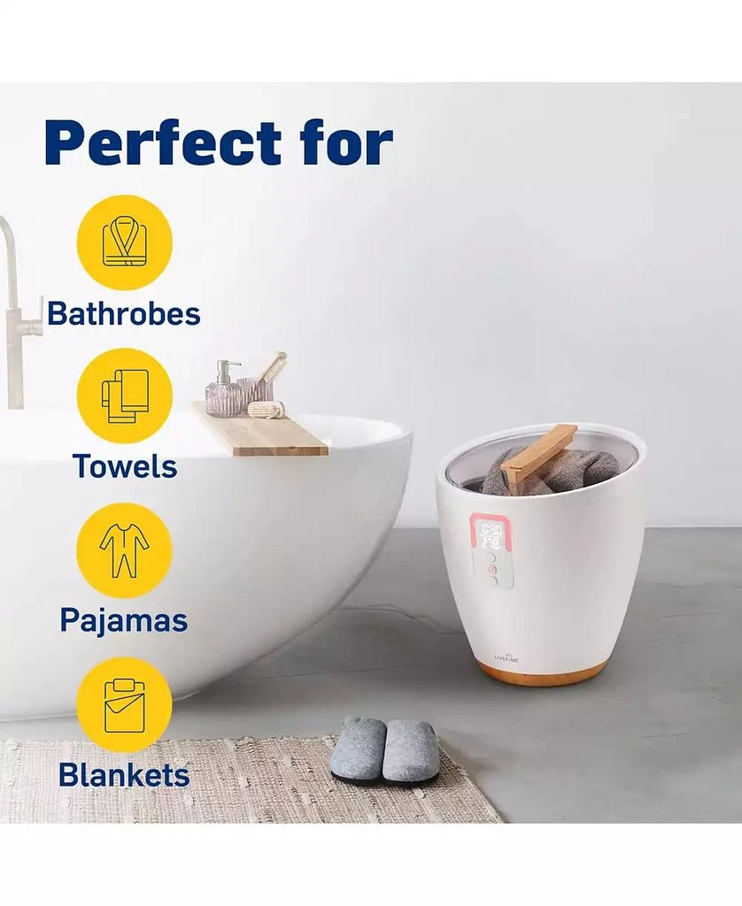Livefine Towel Warmer, Small Bucket Style Towel Heater with LED Display, Adjustable Timer, 
More! 5