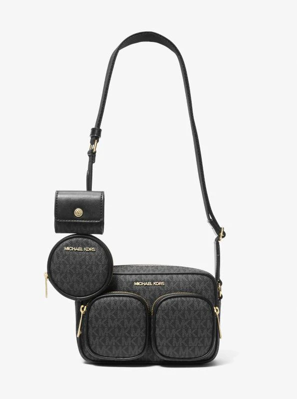 Michael Kors Jet Set Medium Signature Logo Crossbody Bag with Case for Apple Airpods Pro® 1