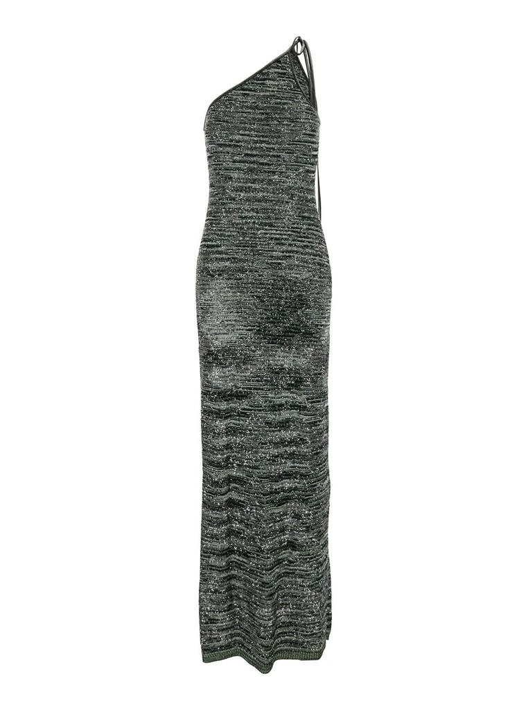knee length dresses for ladies Missoni Multicolored Jewel Tone Metallic Knit Belted Dress, 1970s main image 0