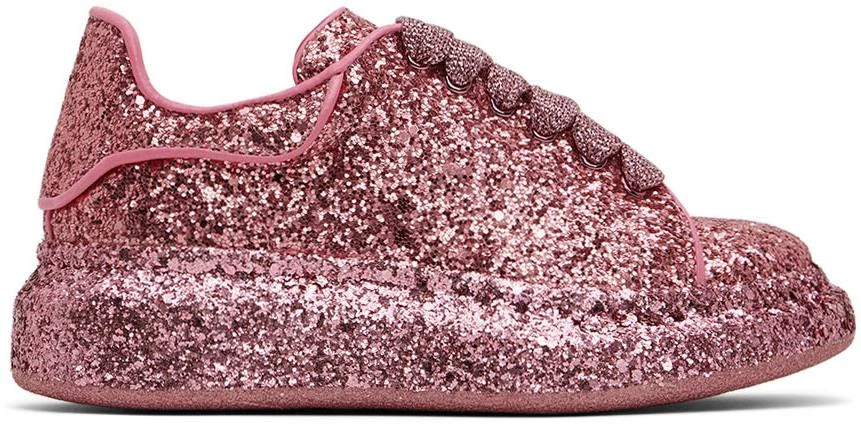 Alexander McQueen Kids Pink All Over Glitter Sneakers 1