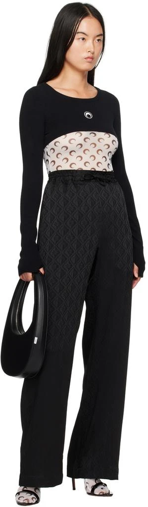 MARINE SERRE Black Mono Logo Cropped Sweater 4