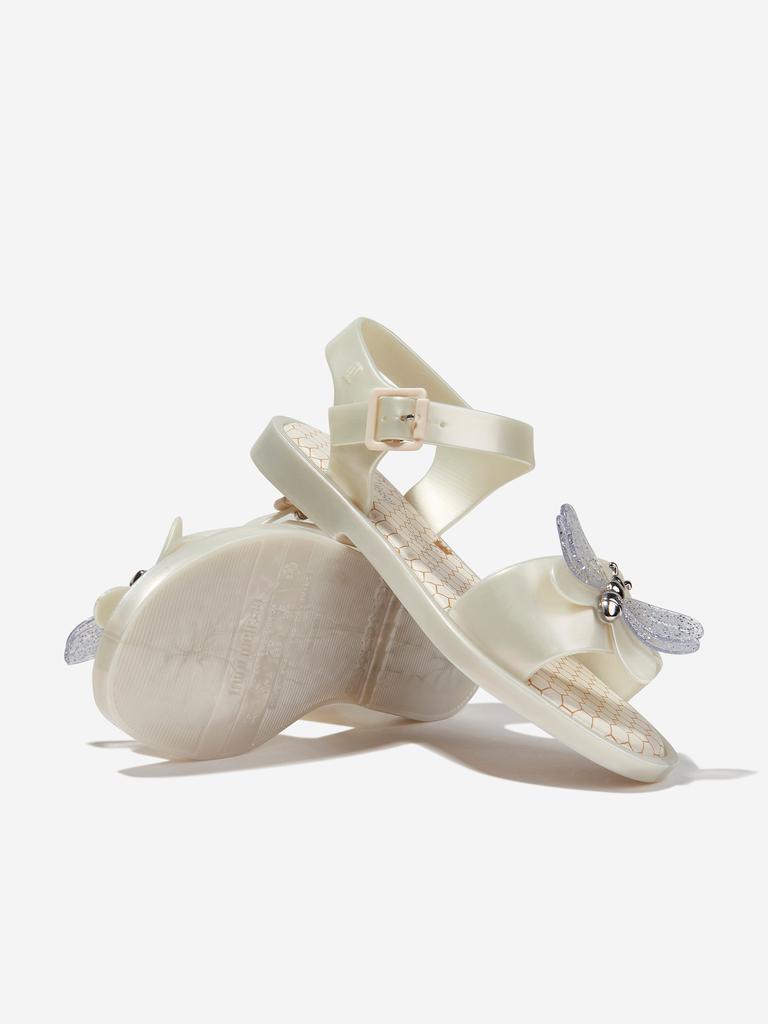 Mini Melissa Girls Mar Bugs Sandals in Ivory