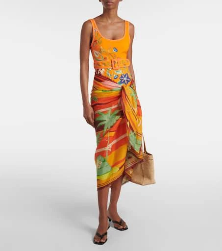 ALÉMAIS Flores printed belted swimsuit 6