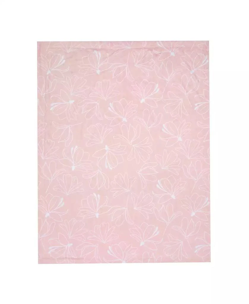 Lambs 
Ivy Petals Pink/White Floral Fleece Faux Shearling Soft Baby Blanket 4