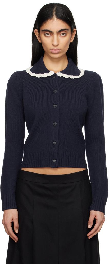 Sandy Liang Navy Roche Cardigan